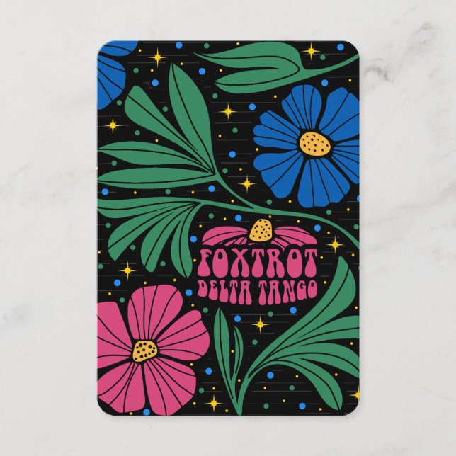 Carte D'accompagnement Foxtrot Delta Tango Flower Boho (Devant)
