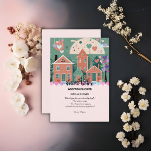 Carte D'accompagnement Foyer pour toujours Cœurs pastel Fête d'adoption e