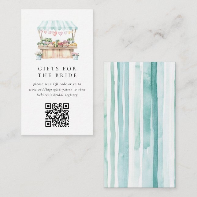 Carte D'accompagnement Fraîche De La Fête des mariées Du Marché (Devant / Derrière)