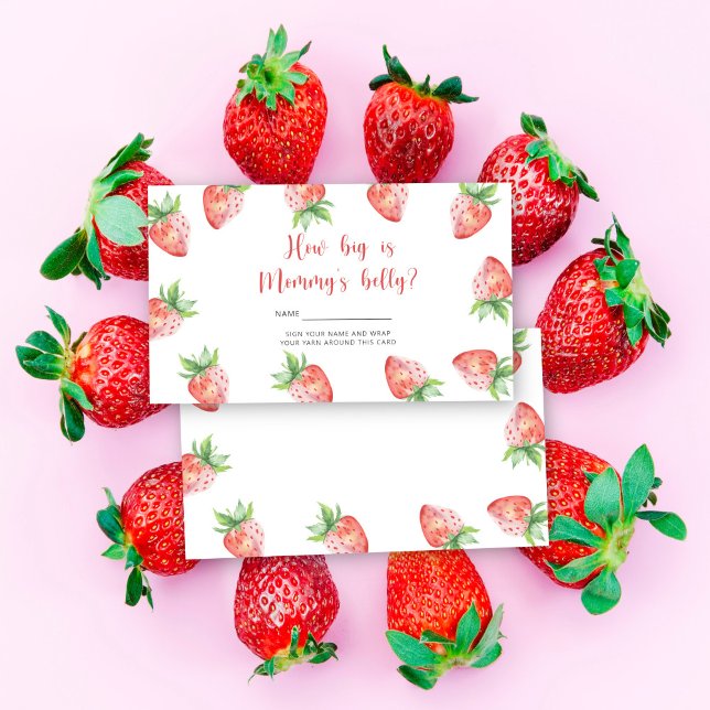 Carte D'accompagnement Fraise - baby shower la taille du ventre de maman (Créateur téléchargé)