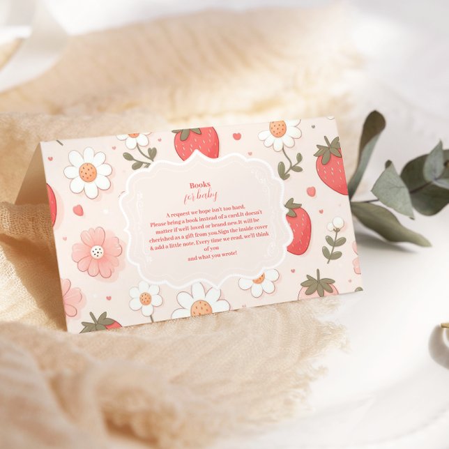 Carte D'accompagnement Fraise Berry Sweet Baby shower Livres pour bébé (Créateur téléchargé)