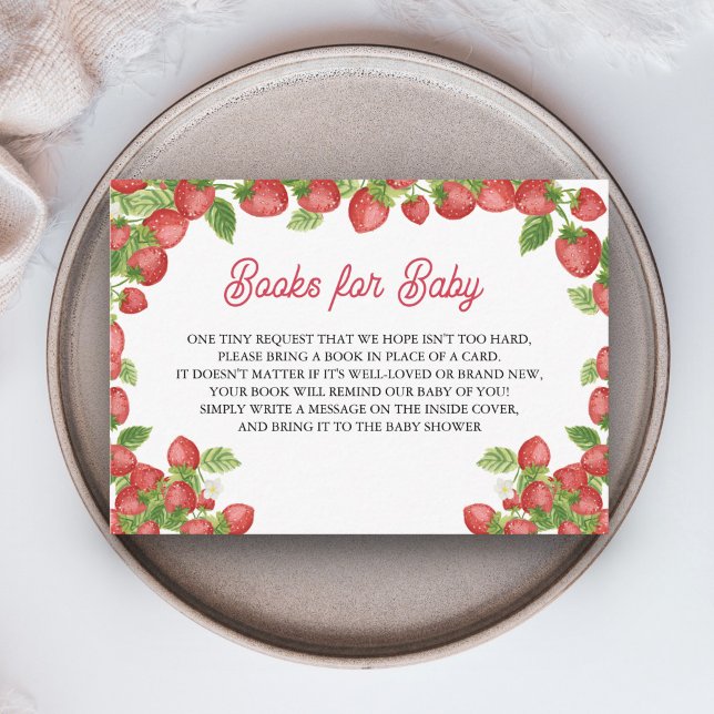 Carte D'accompagnement Fraise Berry Sweet Baby shower Livres pour bébé (Créateur téléchargé)