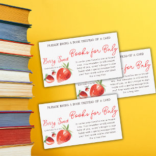 Carte D'accompagnement Fraise Berry Sweet Books for Baby shower Game
