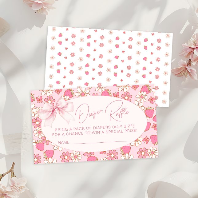 Carte D'accompagnement Fraise rose Baby shower sucré Raffin de couche de  (Créateur téléchargé)