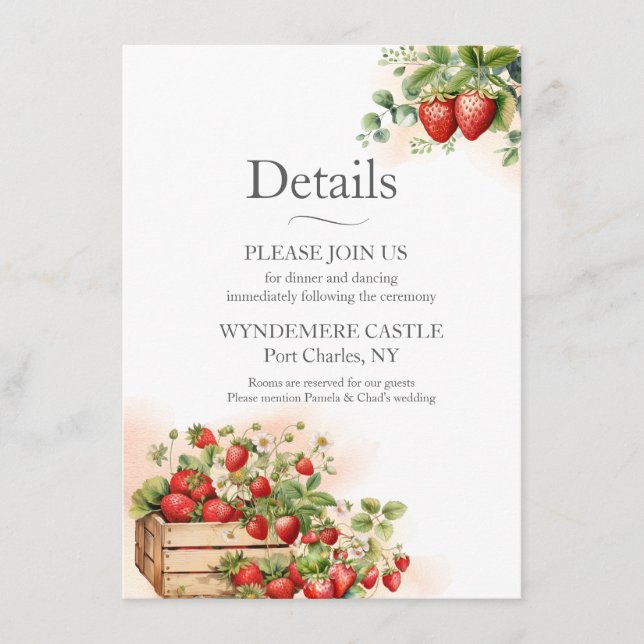 Carte D'accompagnement Fraises à l'aquarelle (Devant)