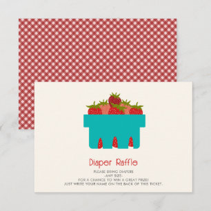 Carte D'accompagnement Fraises En vichy Baby shower Déchets Raffin