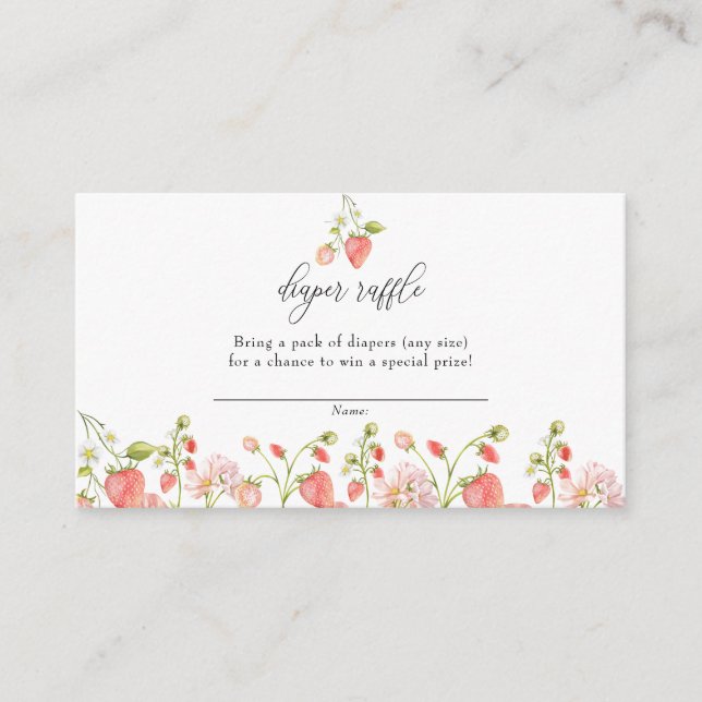 Carte D'accompagnement Framboise | Baby shower d'été Raffin de couches (Devant)