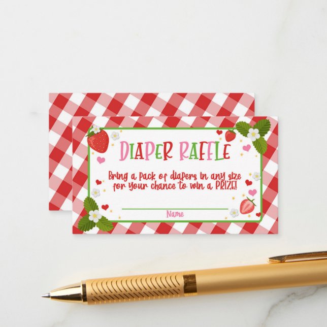 Carte D'accompagnement Framboise Baby shower sucré Brochure (Devant/Arrière en situation)