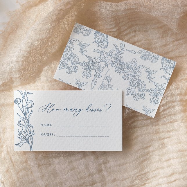 Carte D'accompagnement Français Blue Chinoiserie Combien De Baisers Jeu (Créateur téléchargé)