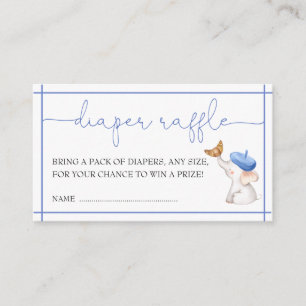 Carte D'accompagnement Français Bonjour Bebe Blue Boy Diaper Raffle