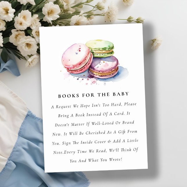 Carte D'accompagnement Français Macarons Boulangerie Livres Pour Baby sho (Créateur téléchargé)