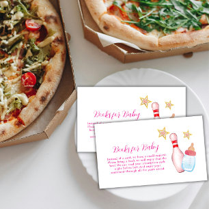Carte D'accompagnement Frapper Rose Livres de Bowling pour Baby Shower 