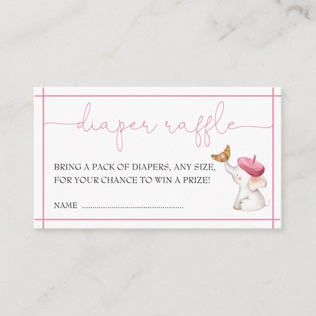 Carte D'accompagnement French Bonjour Bebe Rose Girl Raffle de couche (Devant)