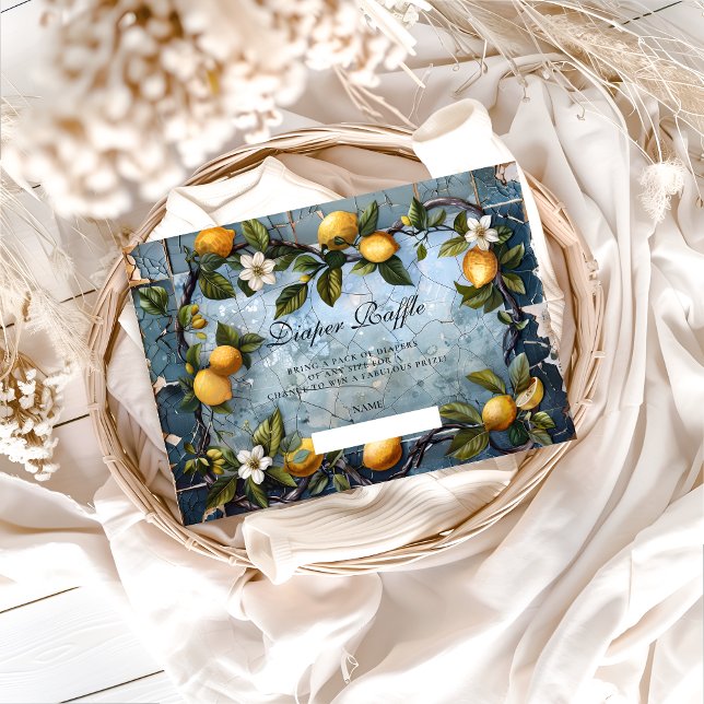 Carte D'accompagnement Fresh Botanical Lemon Diapper Raffle (Créateur téléchargé)