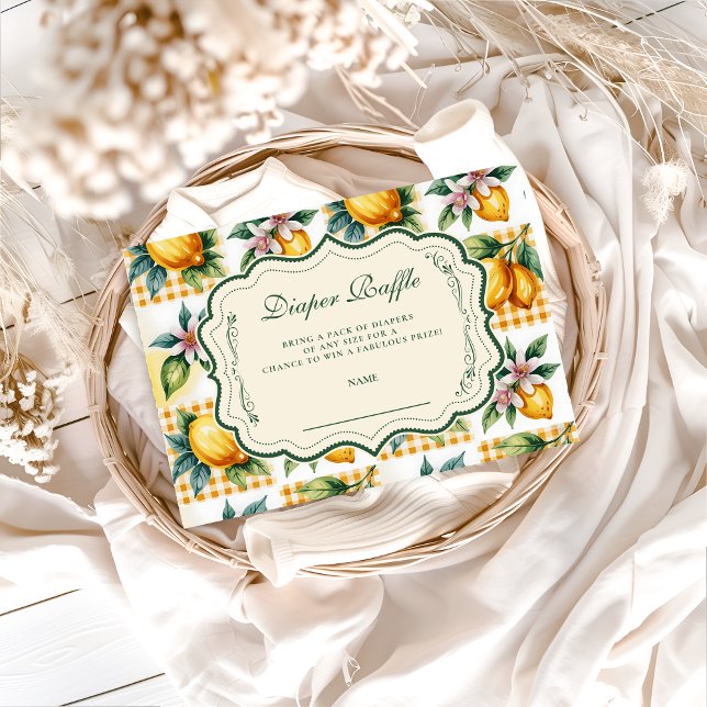 Carte D'accompagnement Fresh Citrus Floral Baby Shower Diapper Raffle (Créateur téléchargé)