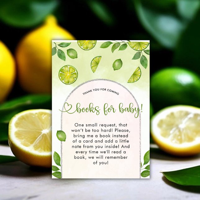 Carte D'accompagnement Fresh Lime Citrus Genre Livres Neutres pour bébé (Fresh Lime Citrus Gender Neutral Books for Baby Enclosure Card)