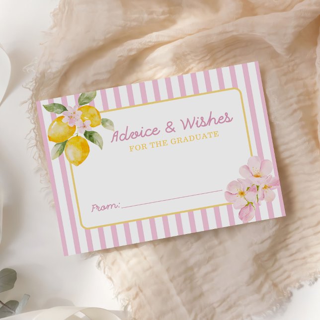 Carte D'accompagnement Freshly Graduated Lemon Graduation Advice Wishes (Créateur téléchargé)