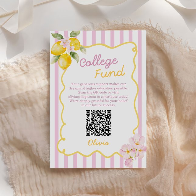 Carte D'accompagnement Freshly Graduated Lemon Graduation College Fund (Créateur téléchargé)