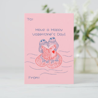 Carte D'accompagnement Frog Lire un livre mignonne Saint-Valentin