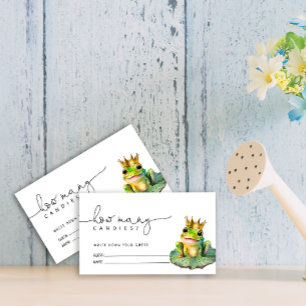Carte D'accompagnement Frog Prince Devine Combien de bonbons