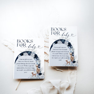 Carte D'accompagnement Froid hors hiver Floral Deer Baby shower Books