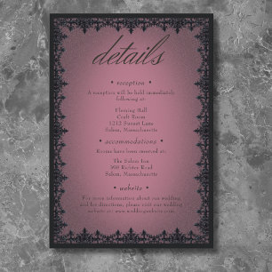 Carte D'accompagnement Frontière en fer gothique victorien Mariage de Bou