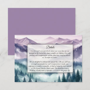 Carte D'accompagnement Frost de lavande dans le Mariage de la Mist alpine