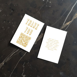 Carte D'accompagnement Fun bold grand merci or code QR