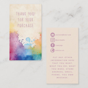 Carte D'accompagnement Fun paint splashes merci