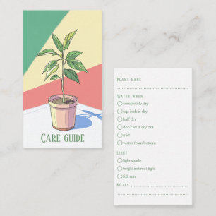 Carte D'accompagnement Fun Plante Care Guide plante moderne à pots lumine