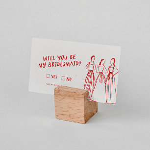 Carte D'accompagnement Funky Retro   Seras-Tu Ma Proposition De Bridesmai