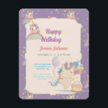 Carte D'accompagnement Funny Birthday Unicorn<br><div class="desc">Unicorne,  anniversaire de fille,  arc-en-ciel,  violet,  magique,  petit anniversaire de licorne,  joli anniversaire de licorne,  licorne aquarelle,  couleurs pastel,  drôle</div>