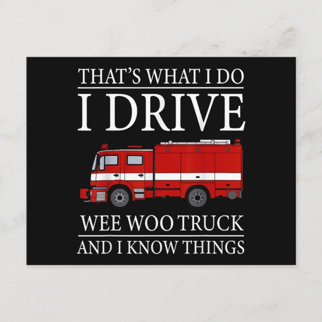 Carte D'accompagnement Funny Firefighter C'est ce que je fais Conduire We (Devant)