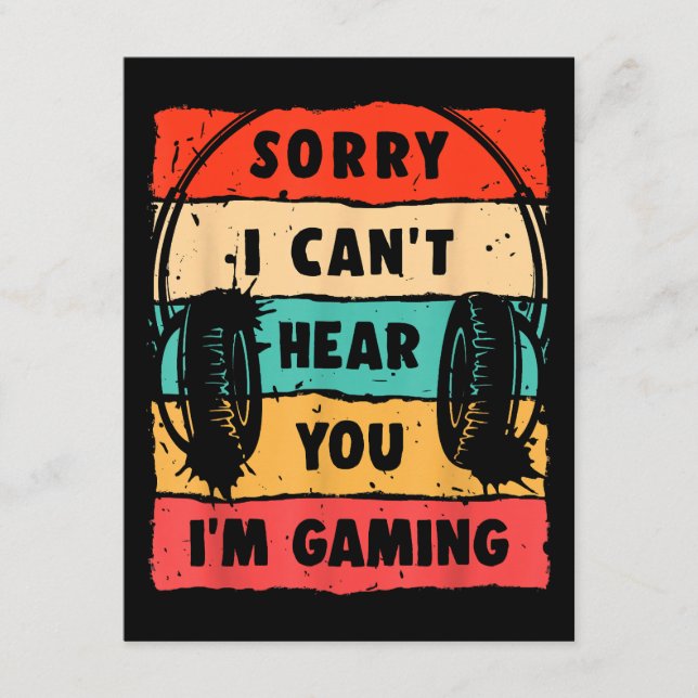 Carte D'accompagnement Funny Gamer Shirt pour Ados garçons Jeu vidéo pour (Devant)