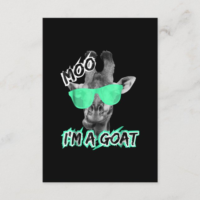Carte D'accompagnement Funny Giraffe Moo Dans le zoo de Goat (Devant)