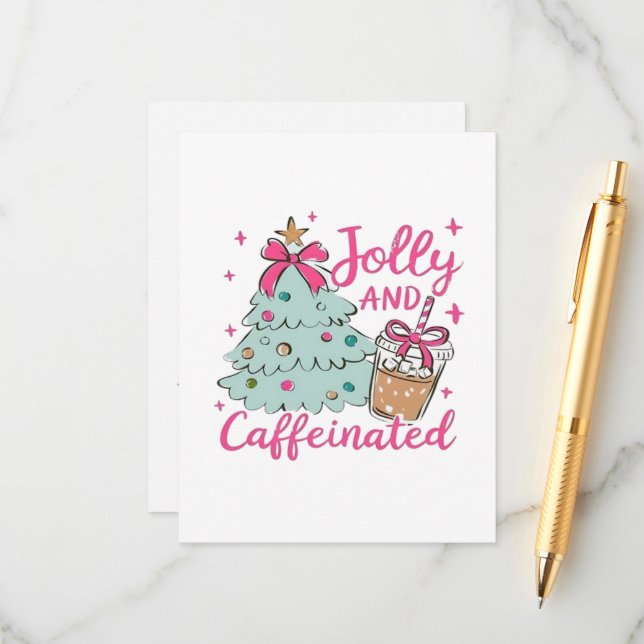 Carte D'accompagnement Gai et Caféiné (Devant/Arrière en situation)