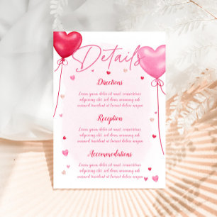 Carte D'accompagnement Galentine's Love Is In the Air Mariage Detail Card