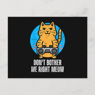 Carte D'accompagnement Gamer Cat Dont Bother Me Meow Funny Gaming Men Boy