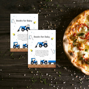 Carte D'accompagnement Garçon Bleu En Construction Livres Pour Baby Showe