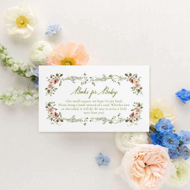 Carte D'accompagnement Garden Baby in Bloom Livres pour bébé (Books for Baby Garden Baby shower Card
)