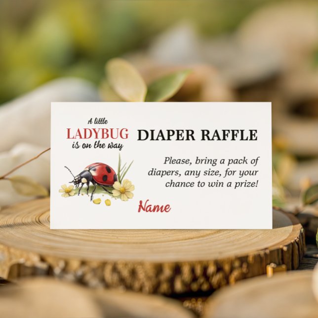 Carte D'accompagnement Garden Daisy Little Ladybug Baby Shower Diaper (Créateur téléchargé)