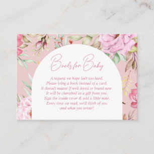 Carte D'accompagnement Garden Pink Floral Baby Book Demande