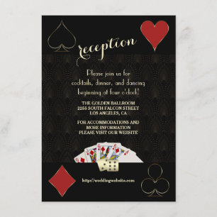 Carte D'accompagnement Gatsby Casino Las Vegas Poker Réception de mariage