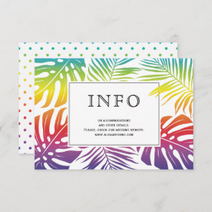 Carte D'accompagnement Gay, lesbienne mariage arc-en-ciel feuille pois