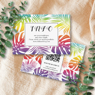 Carte D'accompagnement Gay, lesbienne mariage arc-en-ciel feuilles tropic