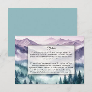 Carte D'accompagnement Gelée de Lavande dans le Mariage de Brume Alpine