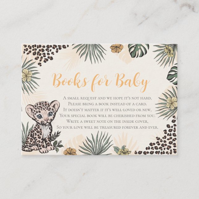 Carte D'accompagnement Gender Neutral Leopard Cub Safari Baby Shower (Devant)