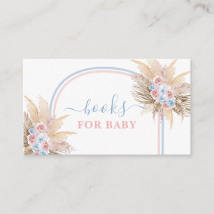 Carte D'accompagnement Gender Reveal Pampas Grass Books for Baby Card