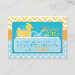 Carte D'accompagnement Genre Billet-Neutre de canard de tombola jaune de