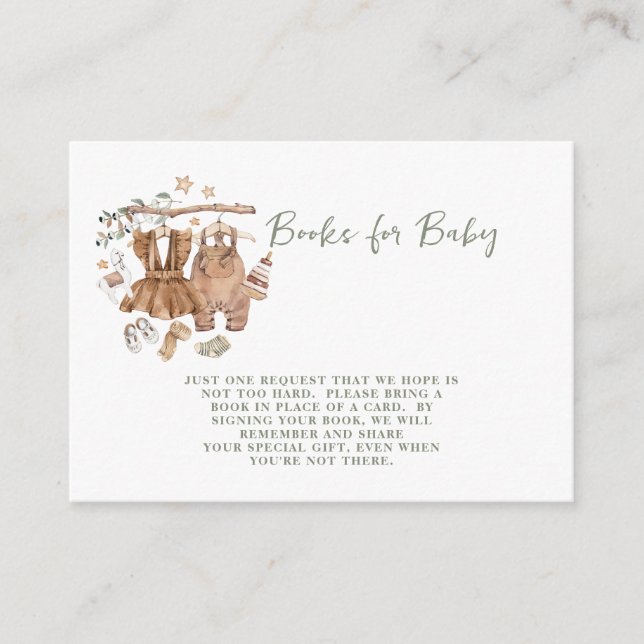 Carte D'accompagnement Genre Reveal Boho Clothesline Livres Pour Bébé (Devant)